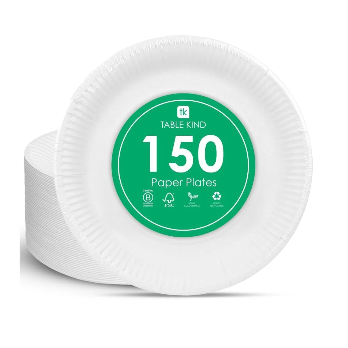 Table Kind weiße Pappteller - 150 Pack