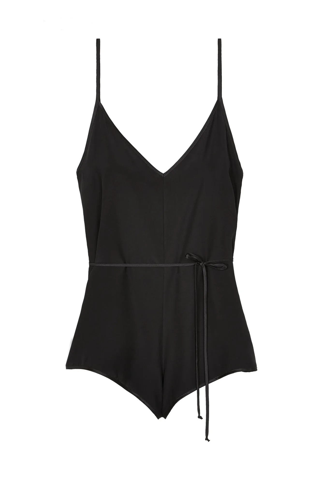 Combinaison short en soie Dream Day en noir