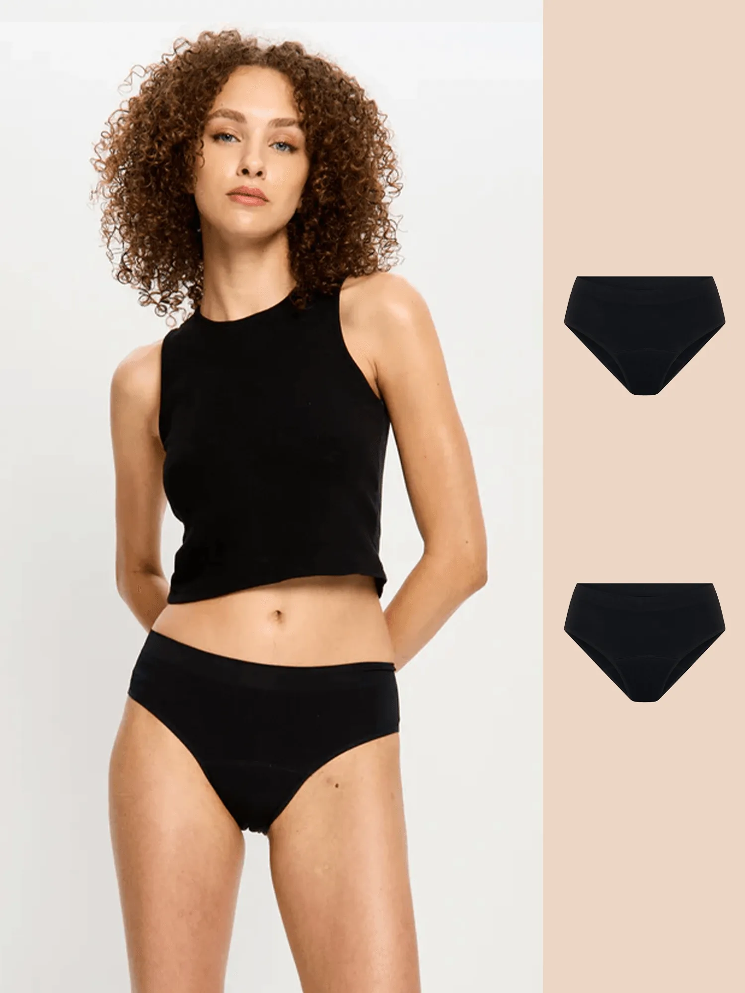 Soft Stretch Seamless Bikini Brief 2 Pack Moderate Black