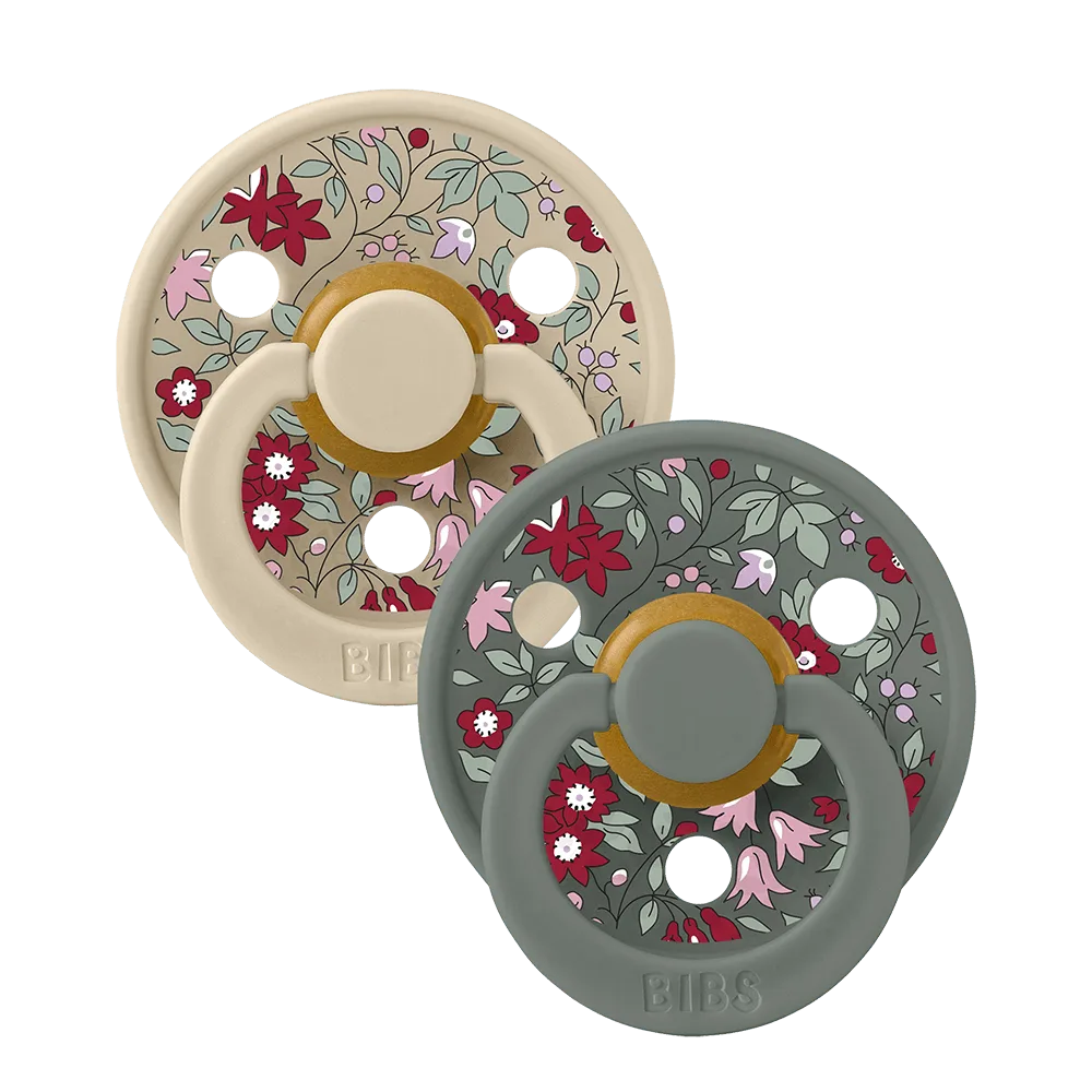 BIBS x LIBERTY Colour Pacifiers 2 Pack Chamomile Lawn - Pine Mix