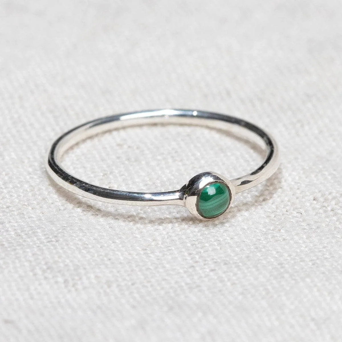 GENUINE MALACHITE SILVER, GOLD OR ROSE GOLD RING