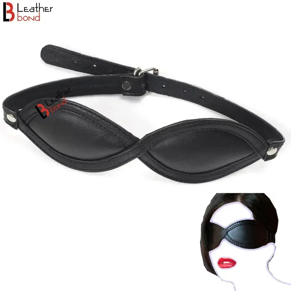 Real Cowhide Leather Soft Padded Blindfold Best Bondage Blindfolds for BDSM Play & Bondage Restraint