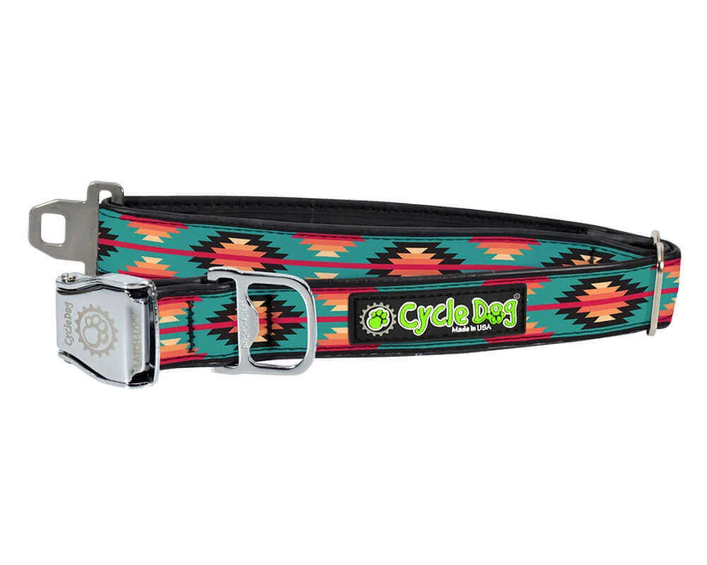 Teal & Fuchsia Campfire Blanket Dog Collar
