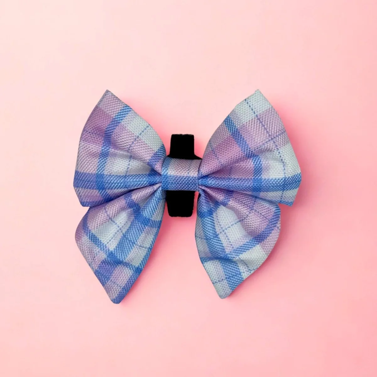Dog Sailor Bow - Pink Tartan