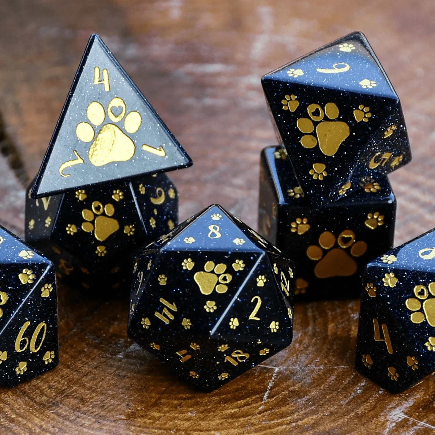 Pre-Order || Puppy Paws Blue Sandstone Dice Set