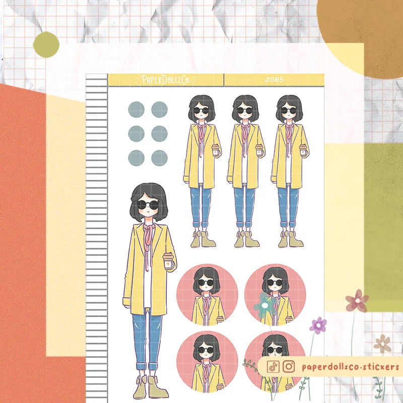 Autocollant planificateur mode de rue hiver PaperDollzCo | J085