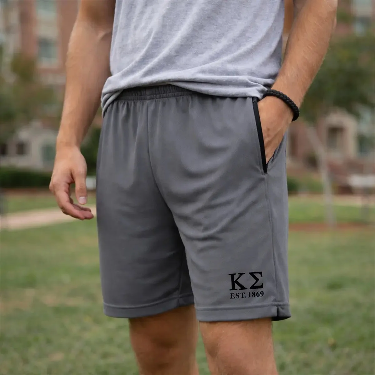 Kappa Sig 7in Grey Pocketed Shorts