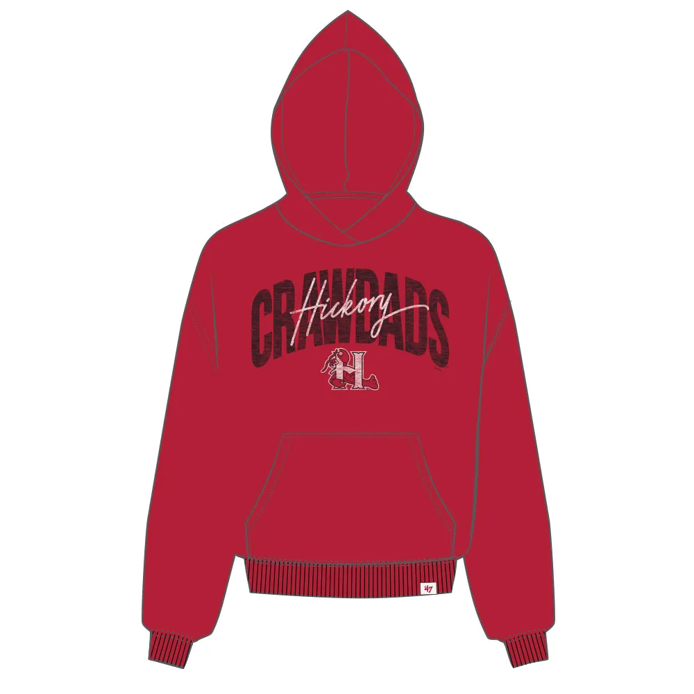 Hickory Crawdads '47 Naomi Muse Red Womens Hoodie