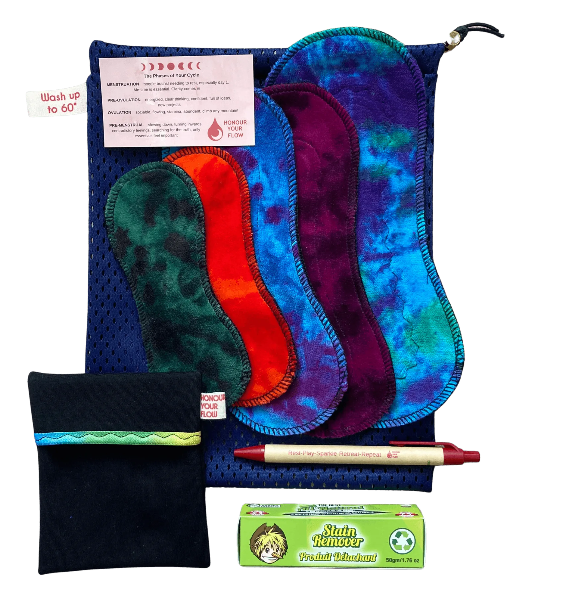 Starter Pack UK size 6-8 - Organic Cotton Reusable Period Pad Kit