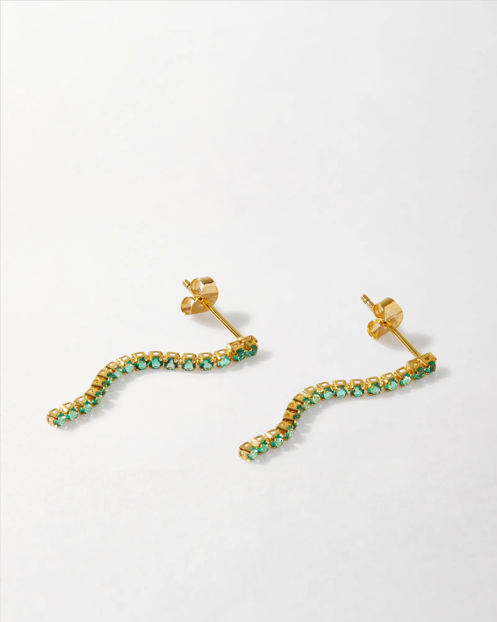 Tennis Emerald Drop Earrings