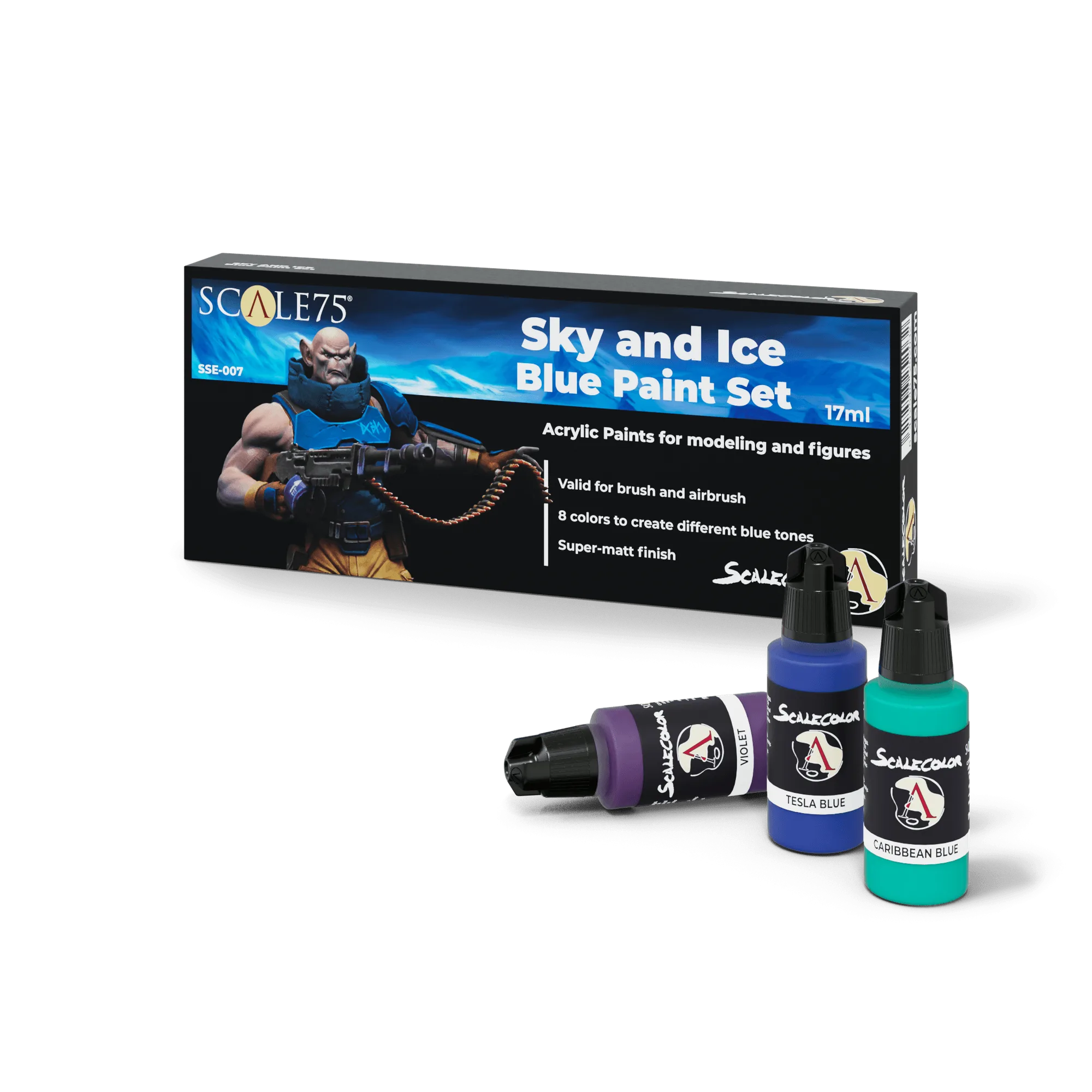 SKY and ICE Blue Paint Set