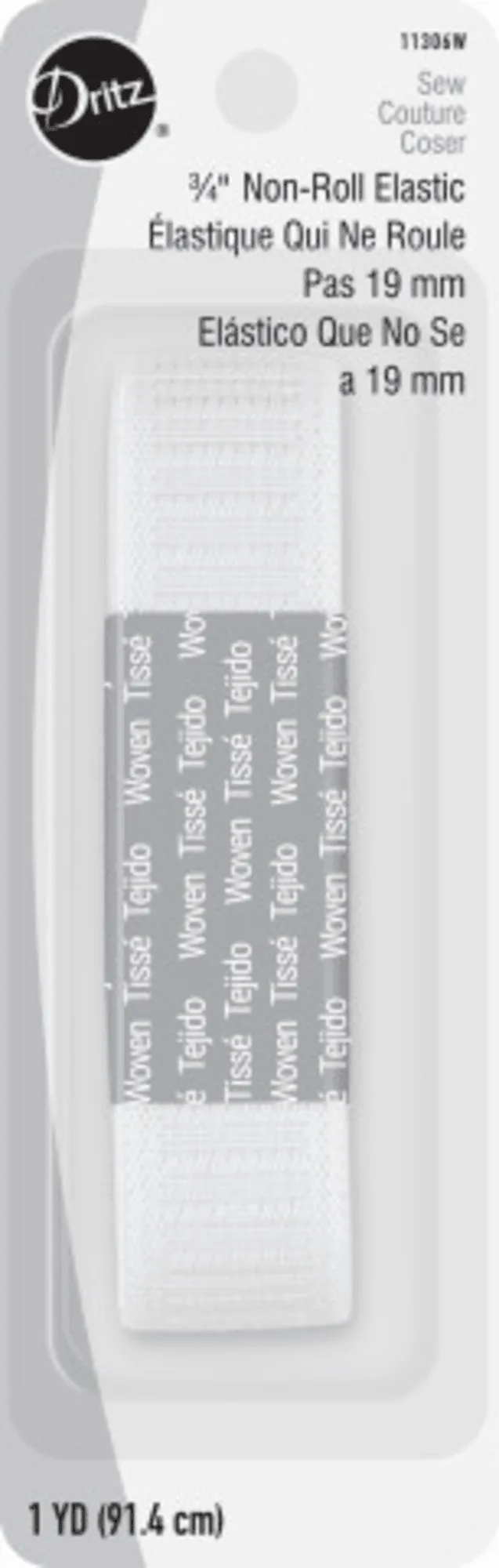 11306W 3/4" Non-Roll Elastic