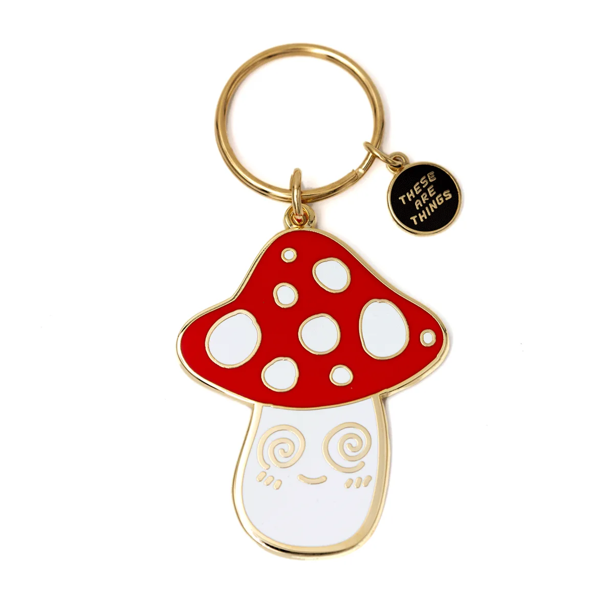 Trippy Mushroom Enamel Keychain