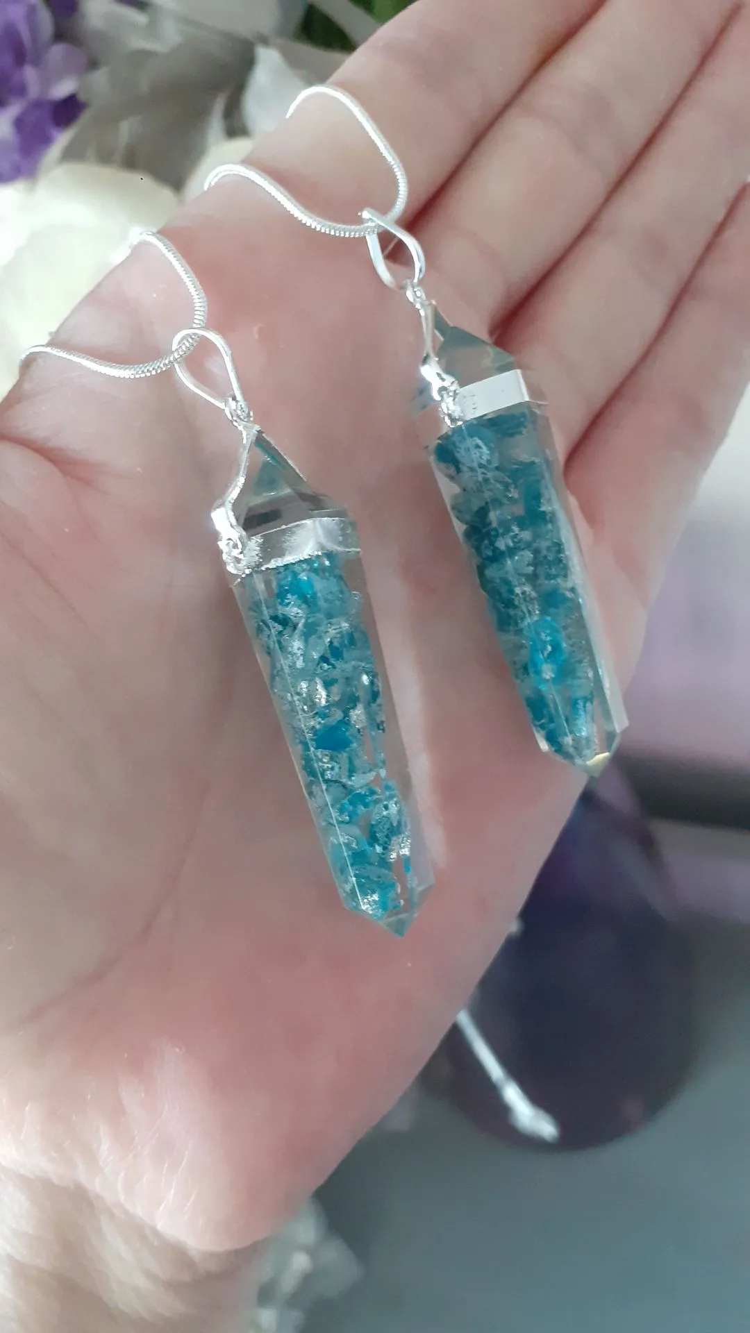 Apatite Orgone Double Terminated Point Pendant