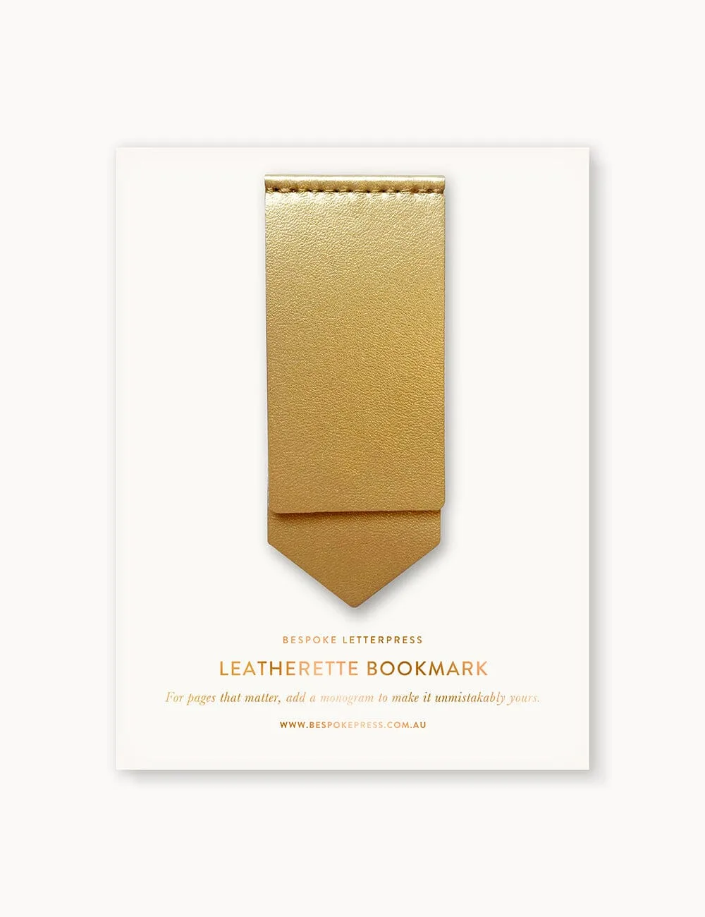 Leatherette Bookmark - Gold