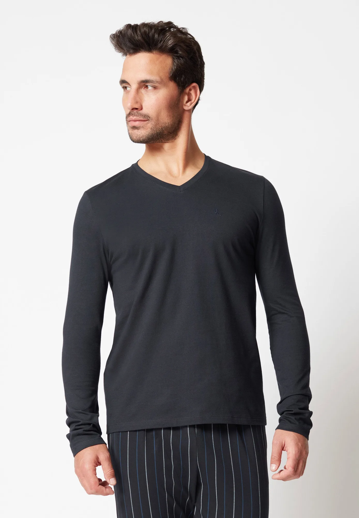 Chemise à manches longues Night Basic Selection | anthracite 117102-01H055