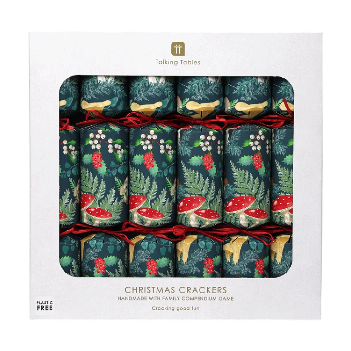 Woodland Forest Groene Kerstcrackers - 6-pack