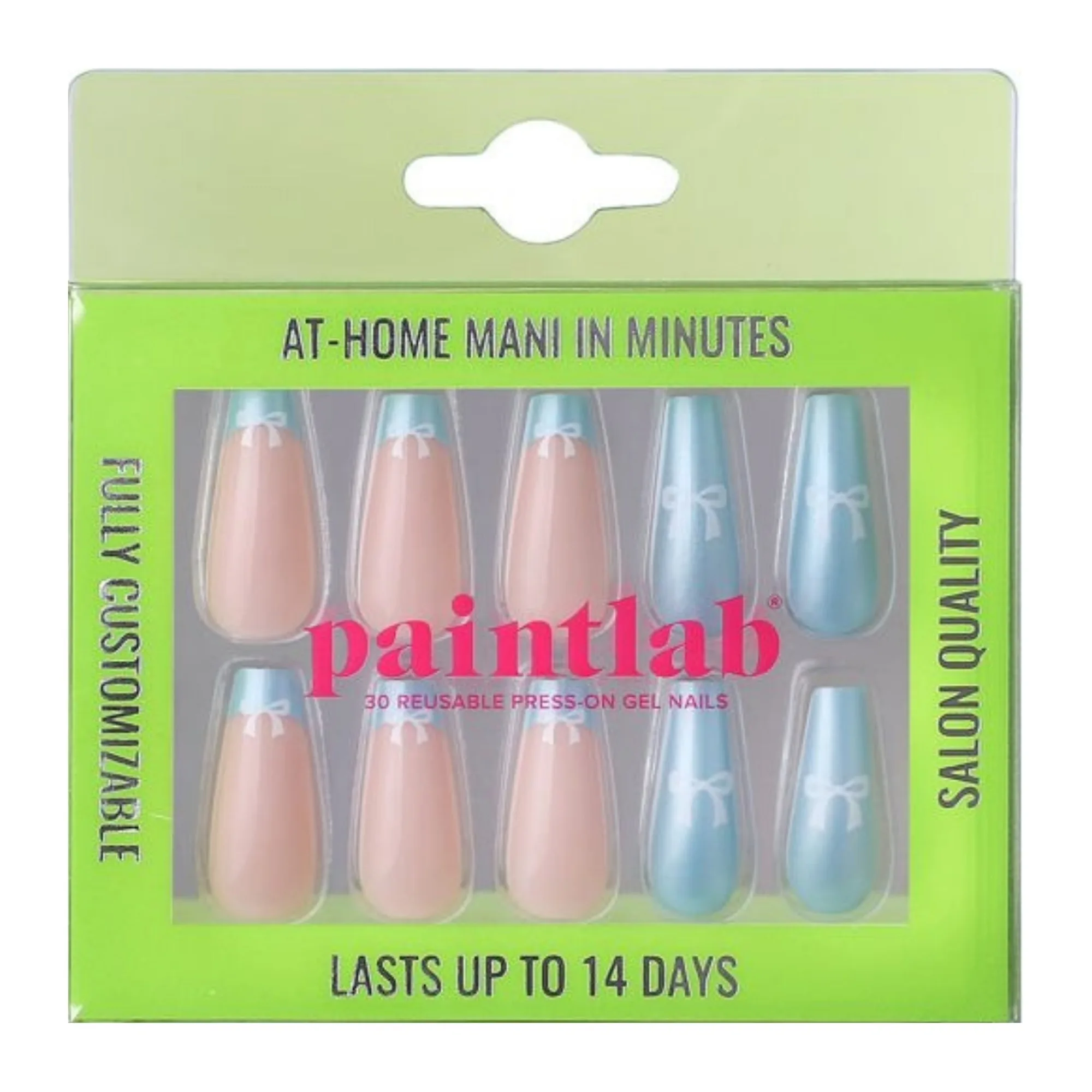 Blue Coquette Coffin Sleek Press-On Nails