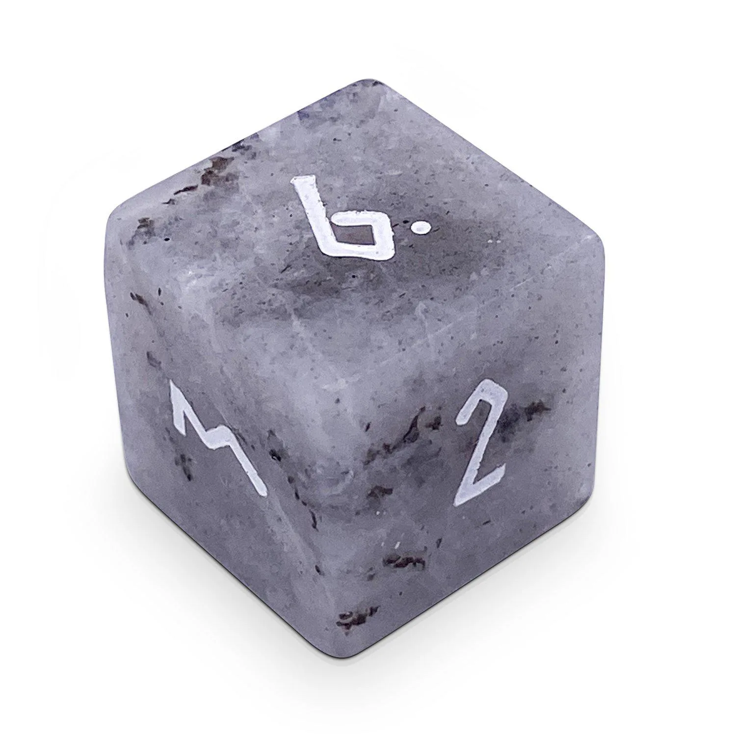 White Labradorite - Single D6 Gemstone Dice