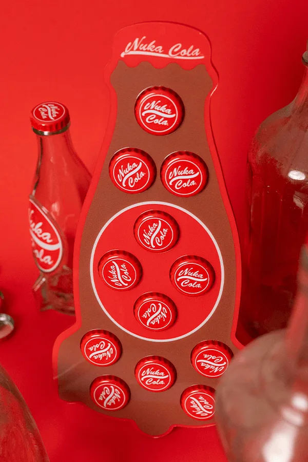 Painel magnético de exposição de tampas Nuka-Cola