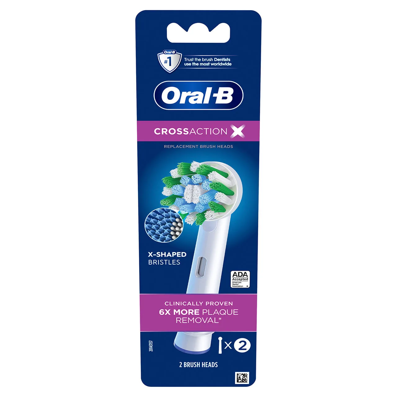 CrossAction X-Filament Replacement Brush Heads, 2 Ct