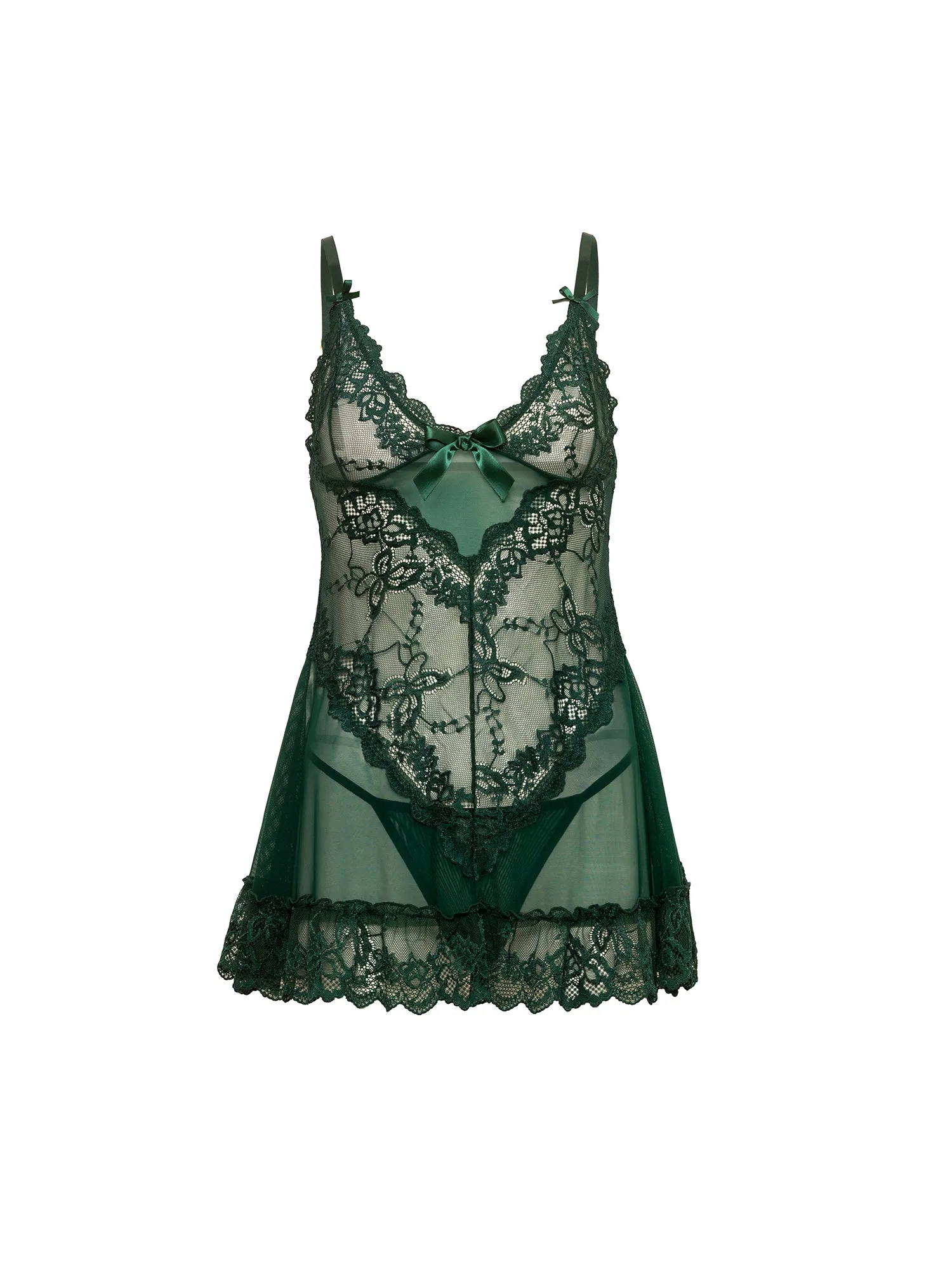 Curvy Valentine Lacey Babydoll Set
