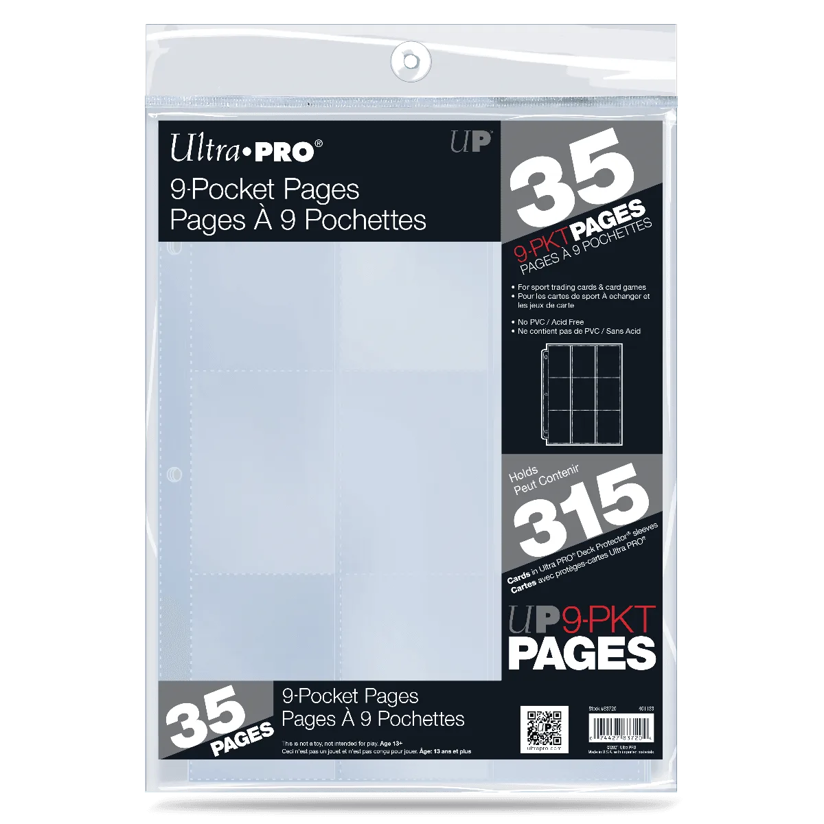 9-Pocket Page for Standard Size Cards (35ct)