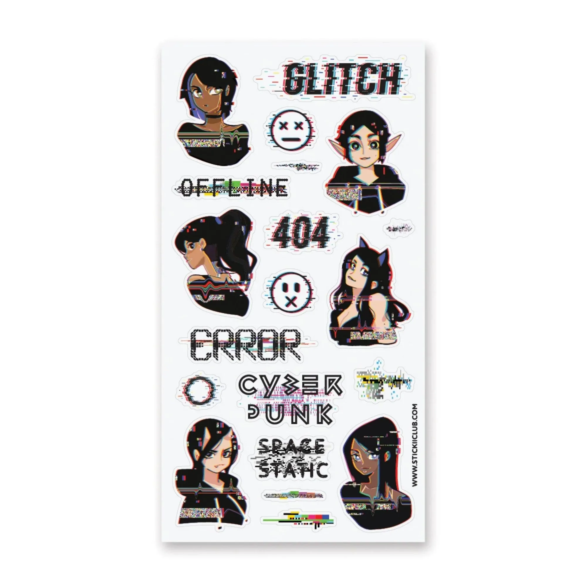 Cyberounk Girls Sticker Sheet
