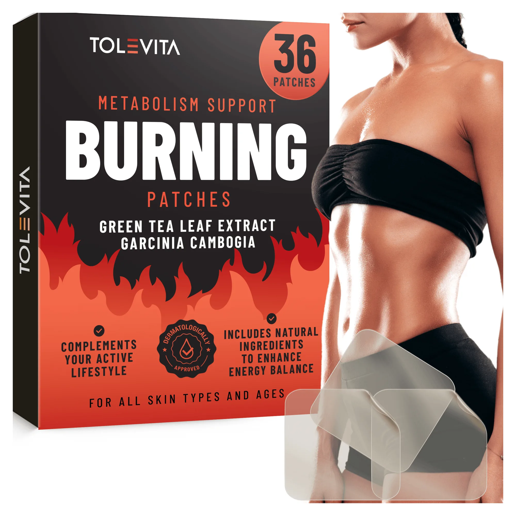 Parches de Metabolismo Quema Grasa con Garcinia Cambogia, 36 Parches