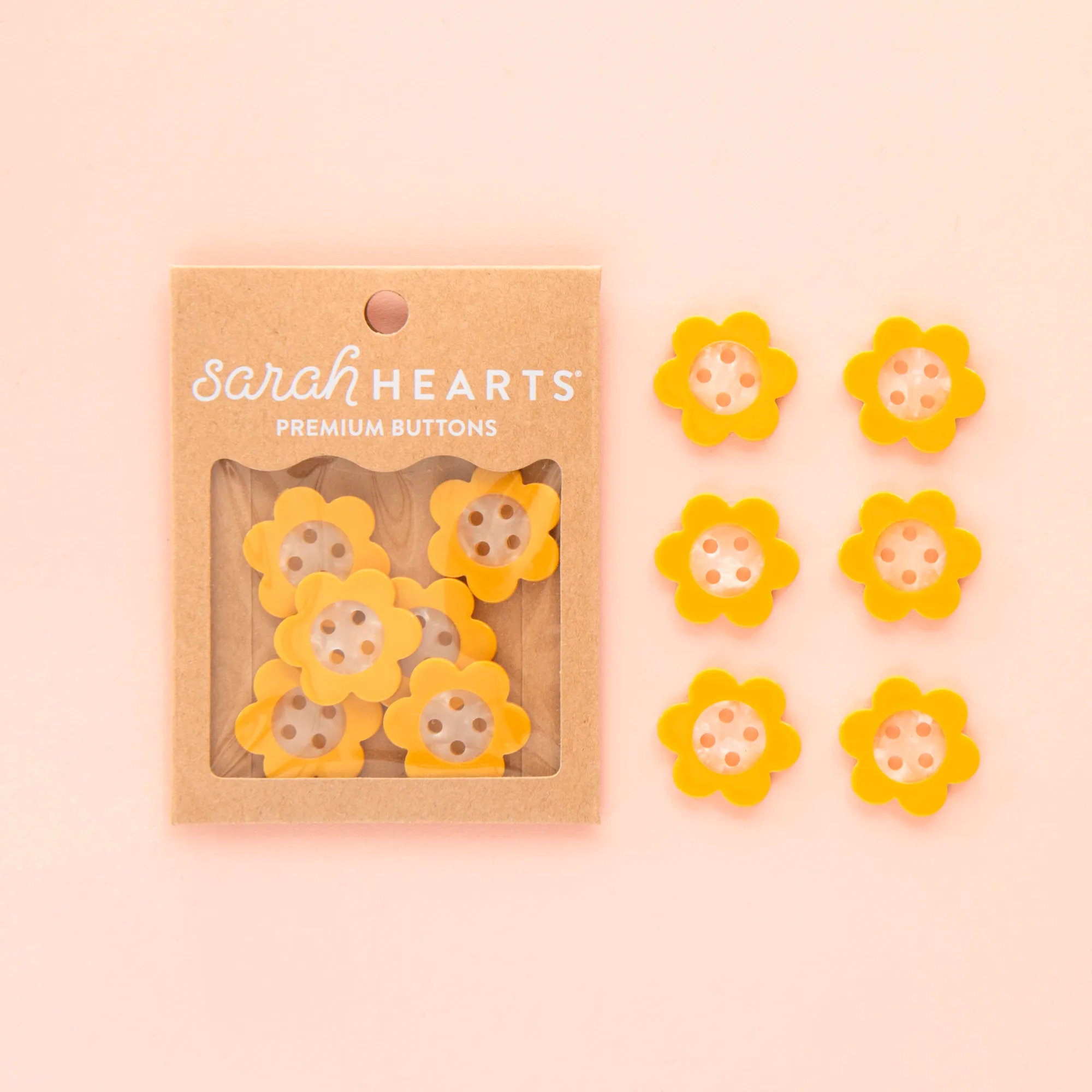 Yellow Daisy Large 1" Buttons