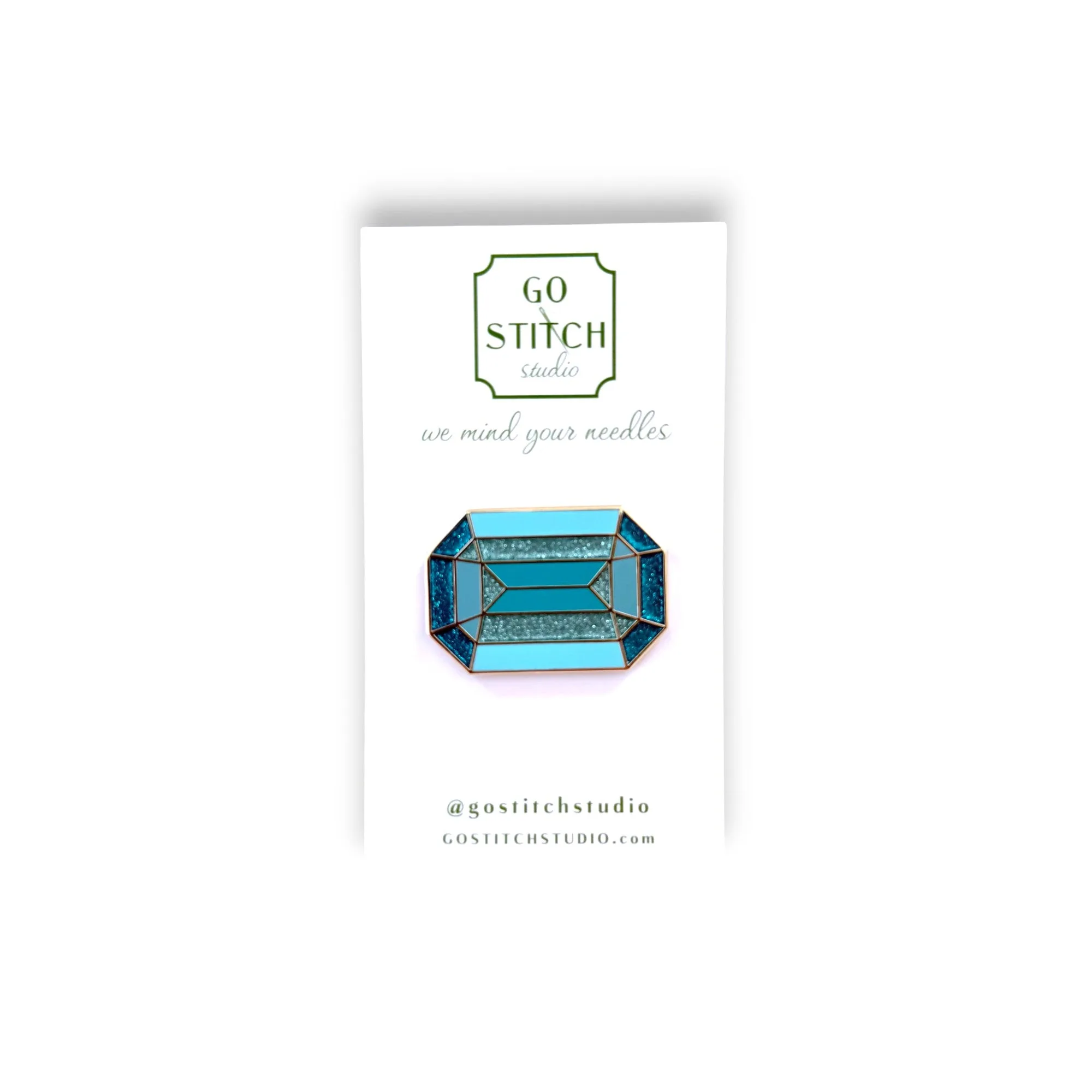 The Roosevelt Aquamarine Needle Minder (Thin Design)