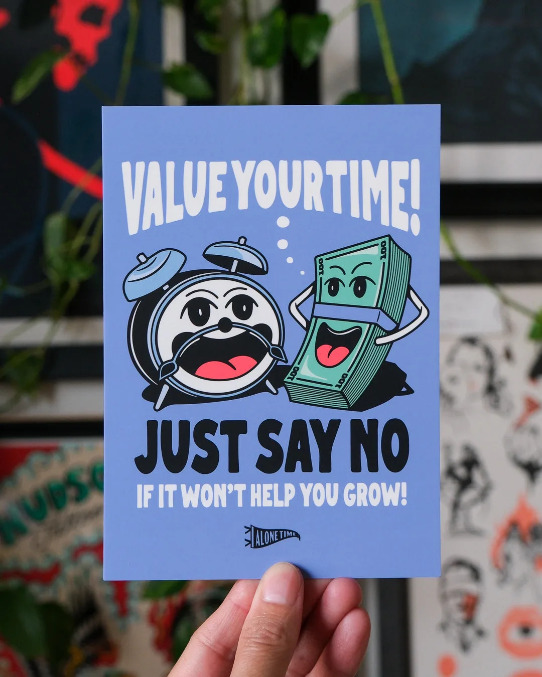 'Value Your Time' - 5"x7" Mini Print - Blue