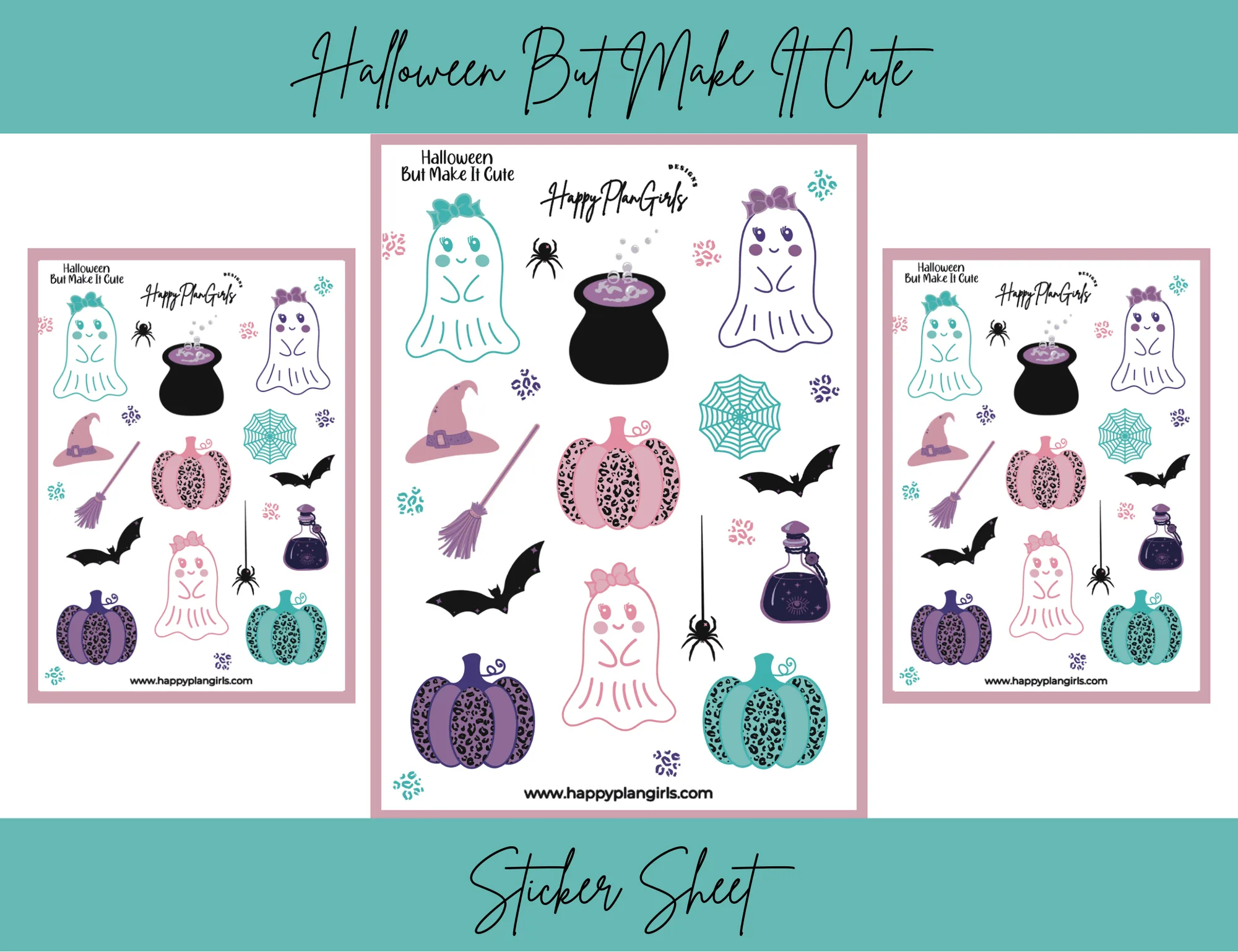 Halloween maar dan schattig stickervel
