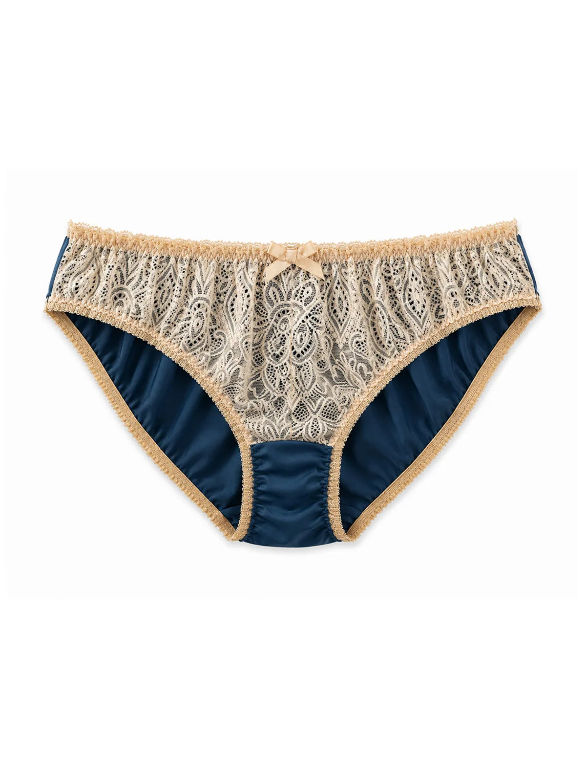 Matilda Blue Silk & Lace Knicker