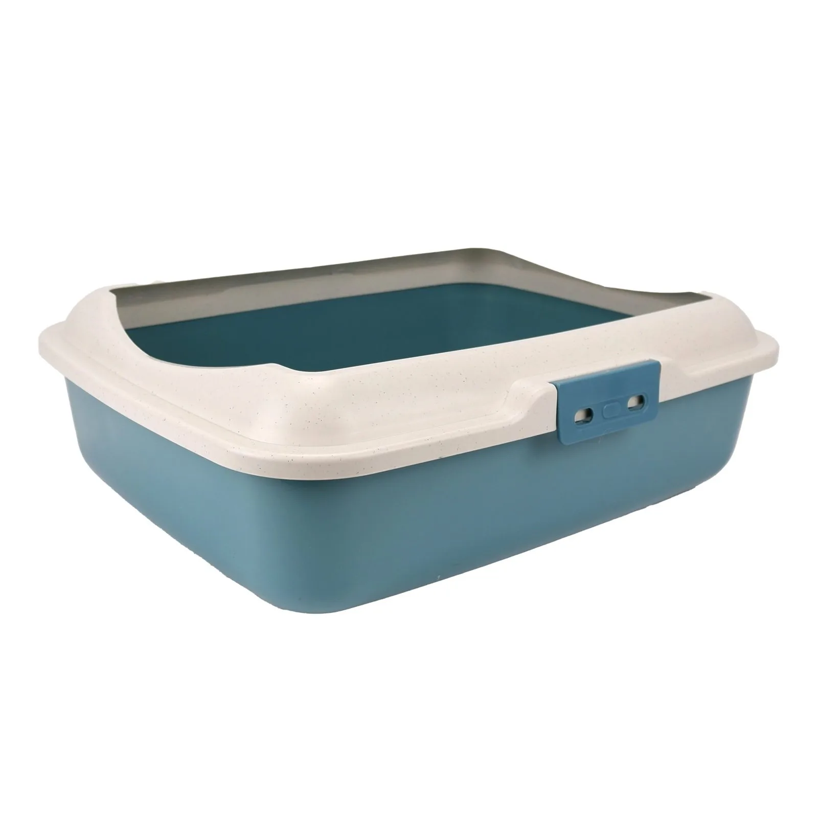 Premium Cat Litter Tray with Raised Rim – Blue (50cm x 40cm)