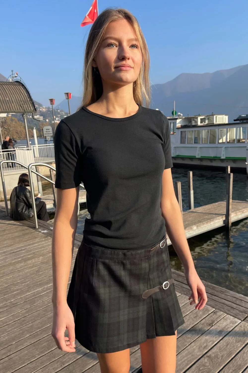 Sof Plaid Buckle Skirt