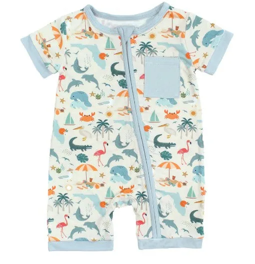 Explore Florida Souvenir Bamboo Baby Shortie Romper Jumpsuit 18-24