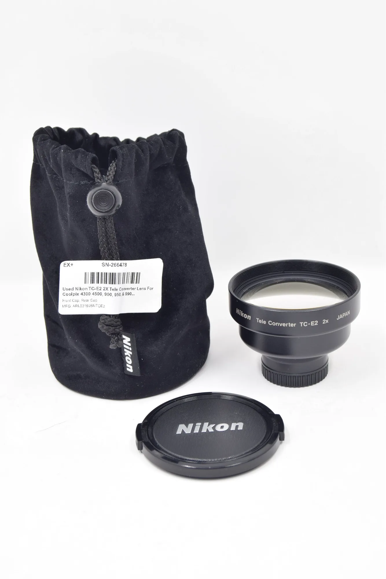 Objetivo Nikon TC-E2 2X Tele Converter usado para cámaras Coolpix 4300 4500, 900, 950 y 990