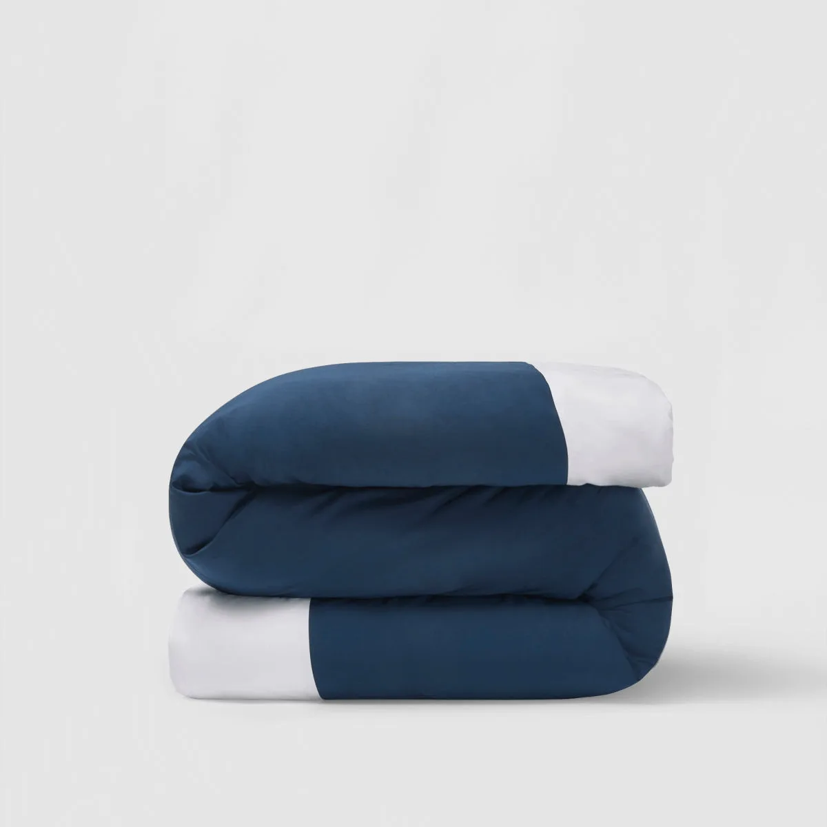 Housse de couette satin réversible à blocs de couleur