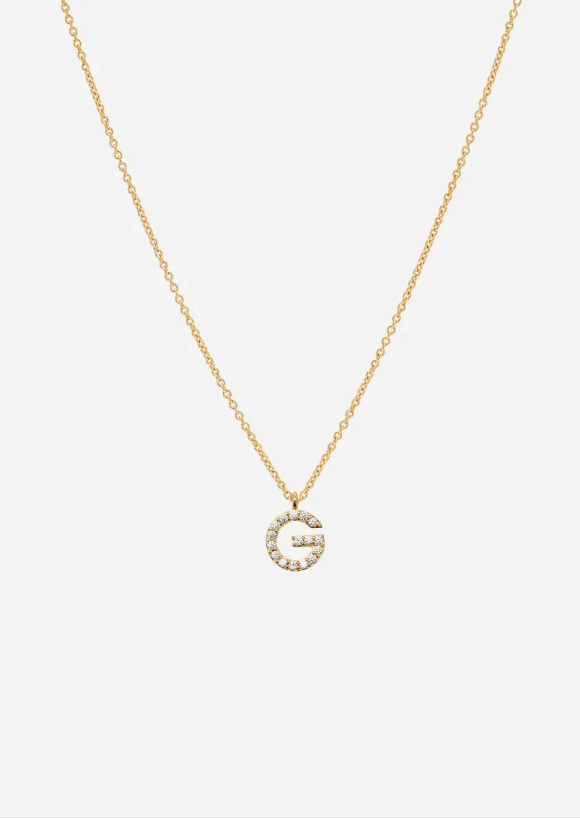 Pavé Letter - Gold Vermeil - G