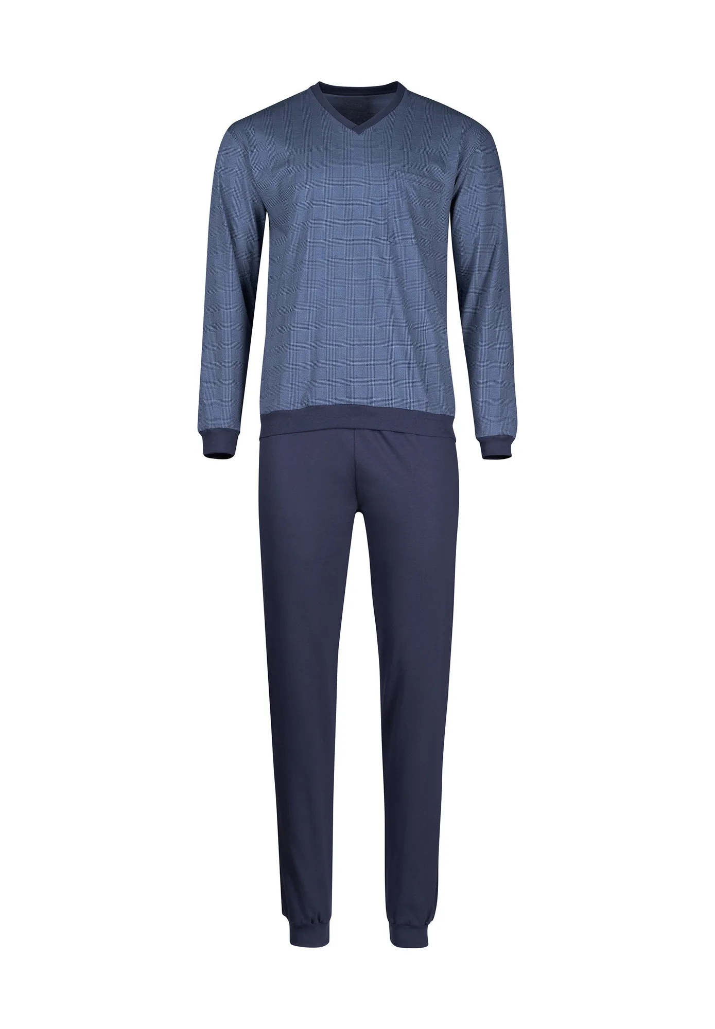 Pijama Night Basic Selection lang | cuadro pata de gallo azul denim 110096-01H091