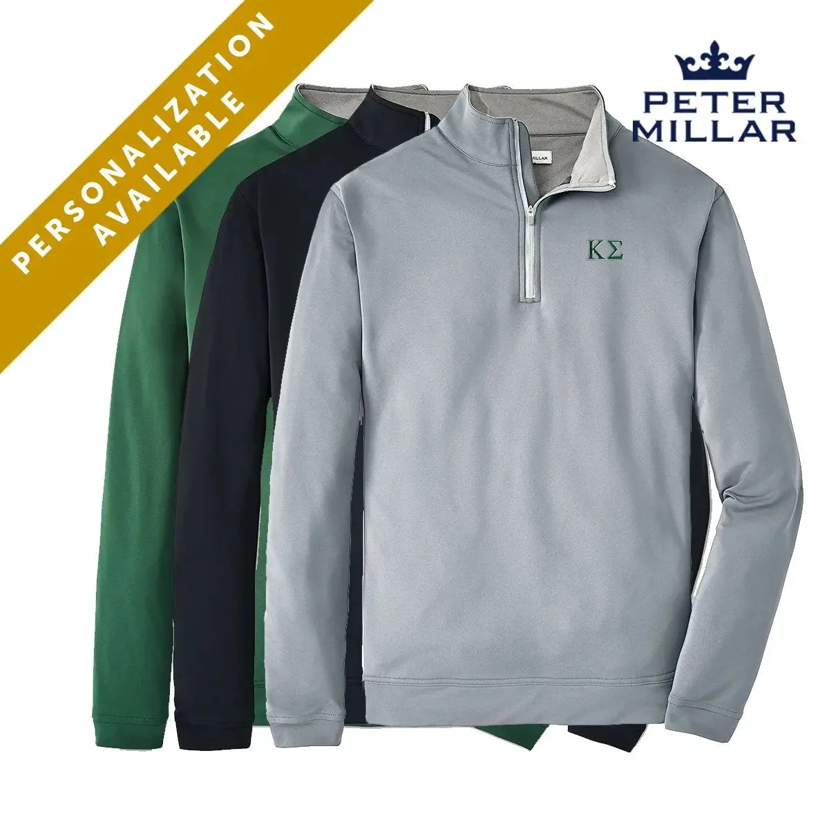 Kappa Sig Peter Millar Perth Stretch Quarter Zip with Greek Letters