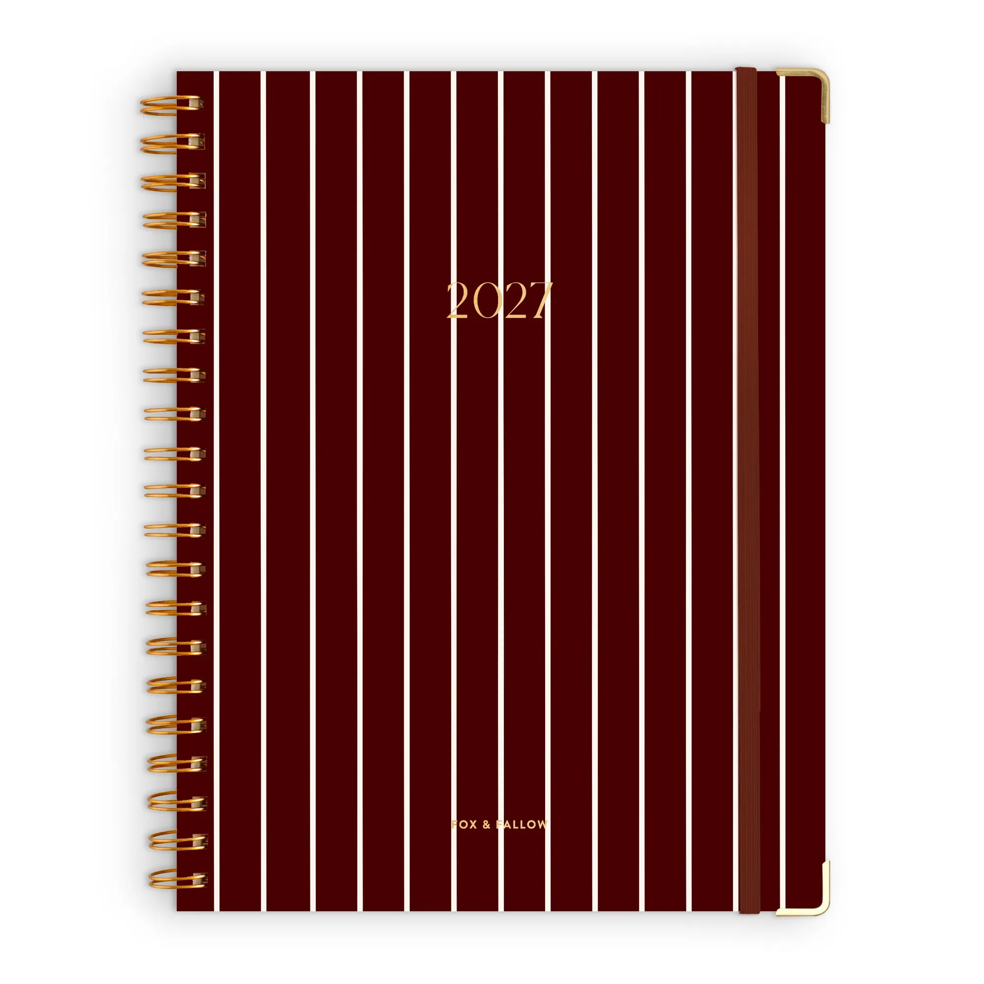 2027 A4 Academic Vertical Planner - Merlot Pinstripe - PRE-ORDER (25 SEPTEMBER)