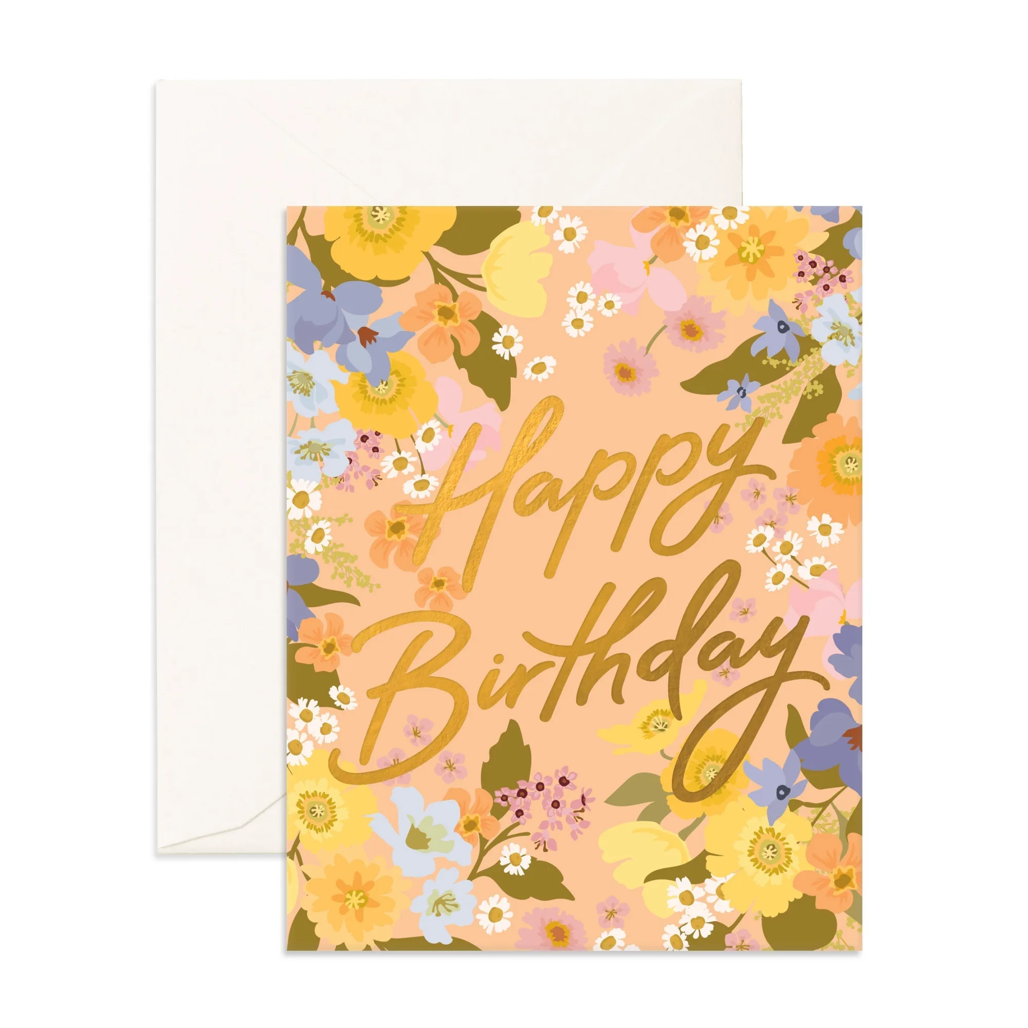 بطاقة تهنئة Birthday Spring Florals Peach