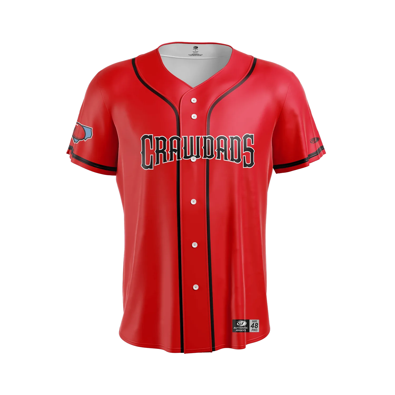 Hickory Crawdads OT Sports Red Home Mens Premium Jersey