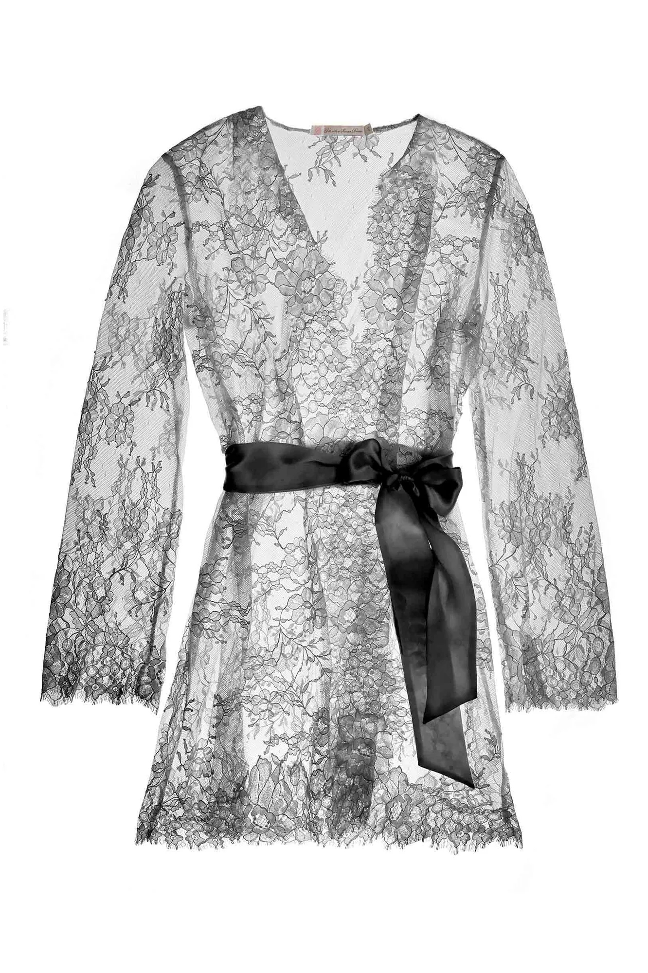 Camellia Spitzenrobe in Schwarz