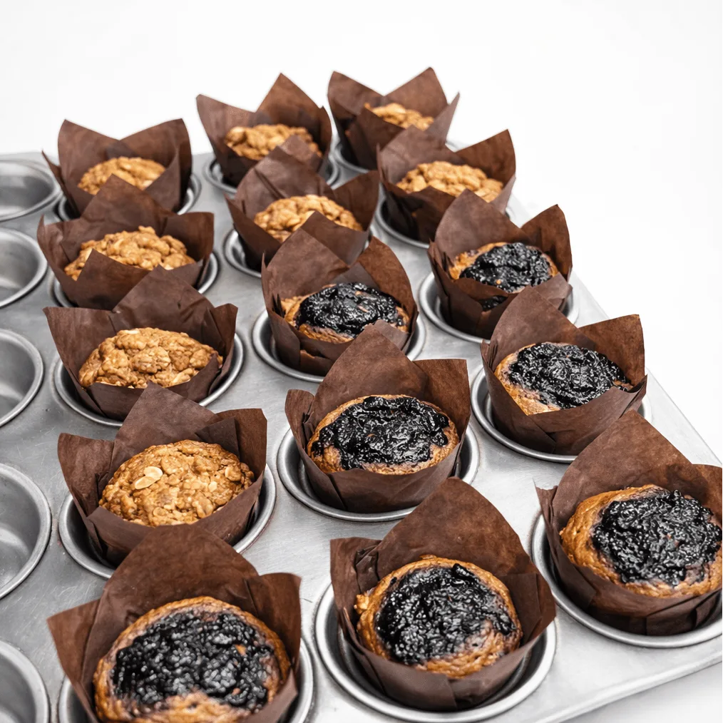 Cómo hacer muffins veganos sin gluten de arándanos y plátano