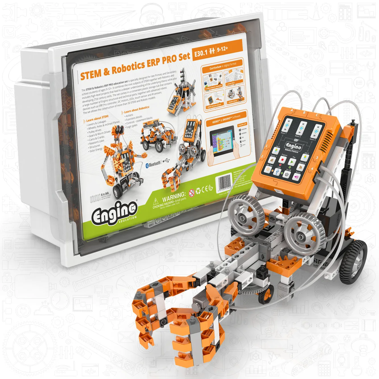 Set Engino STEM & Robotics ERP Pro: 35 modelos para 9–12 años