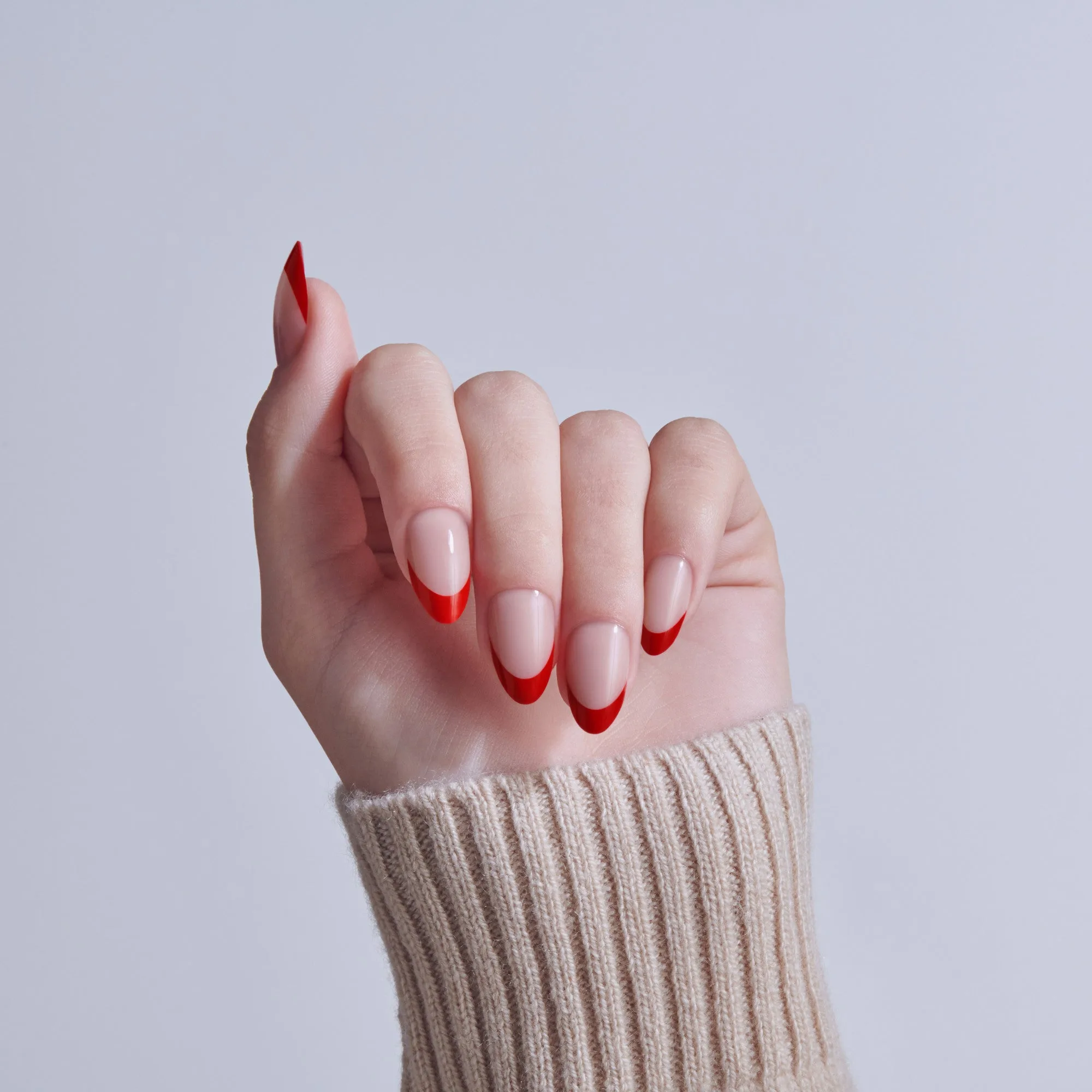 Ongles à coller Kiss Core French - Optimistic | French tips, Rouge, Moyens, Amande