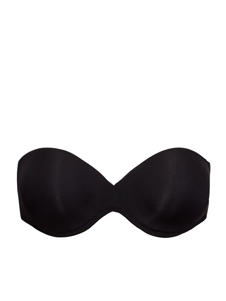 Fascia ad effetto “schiena nuda” con coppe graduate, ferretto invisibile e spalline in silicone in dotazione - NERO - 1570NEW